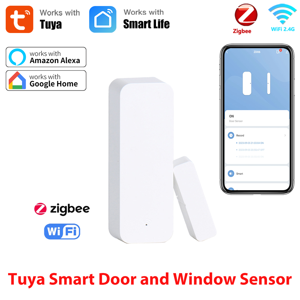 Smart Home Automation Kit - Tuya スマート WiFi/Zigbee ドア窓センサー ホームオートメーション ドア開閉検知器