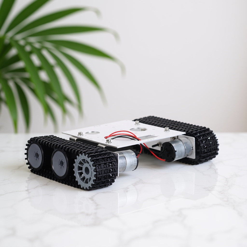 Stem Robotics Kit - 金属製ロボット戦車シャーシキット - 12Vモーター搭載、RC STEMプロジェクト、DIYロボット工学、オフロード探検、リモコン操作用。