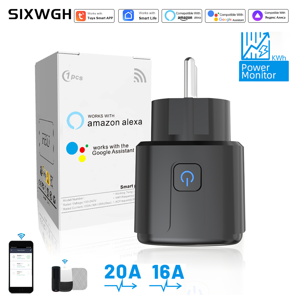 Wifi Smart Plug - Tuya スマートソケット WiFi リモートコントロール EU プラグ