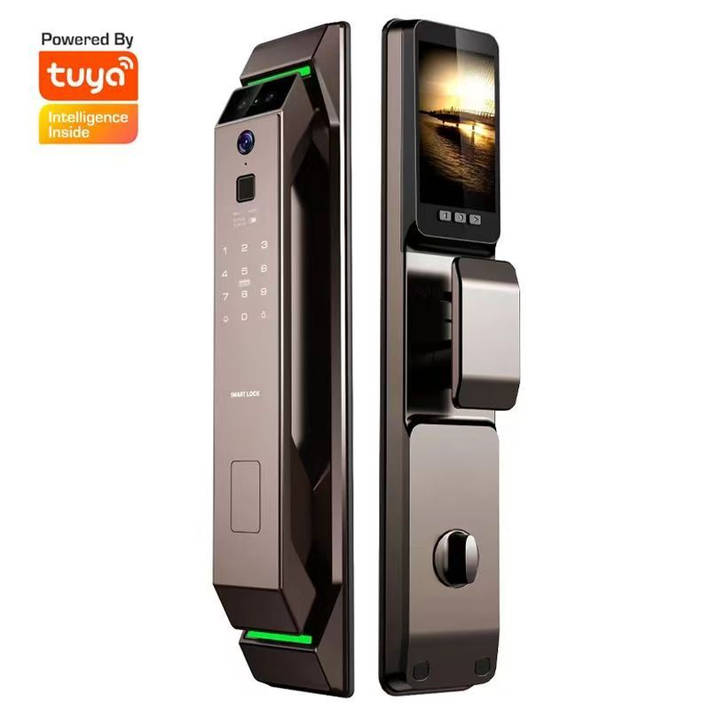 Smart Door Lock Wifi - 3D顔認証指紋認証玄関ドアパスワードTUYAスマートロック盗難防止ドア電子錠