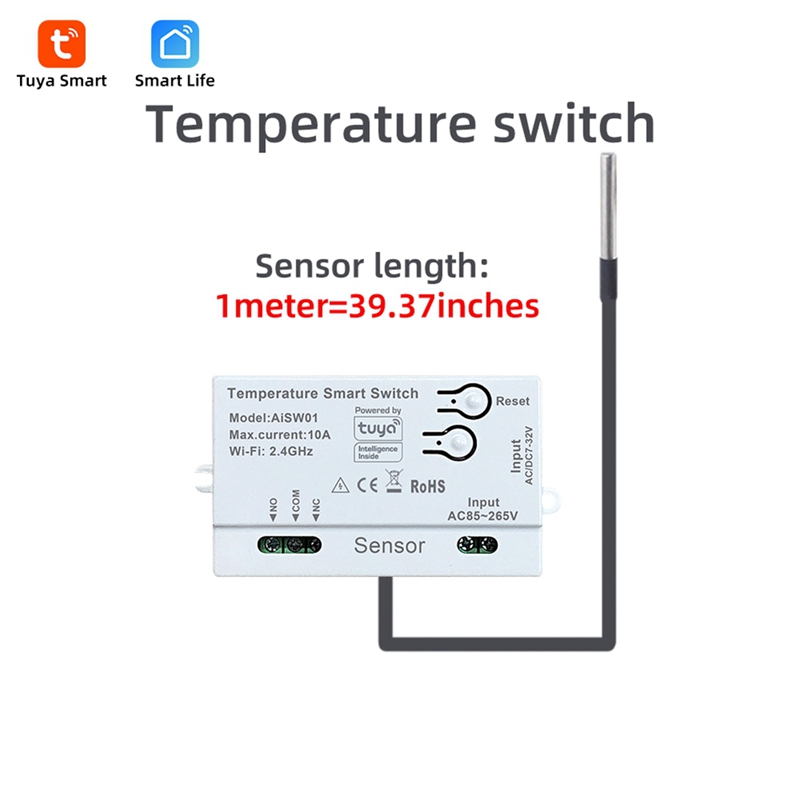 Tuya WiFi 温度スイッチセンサー 2.4G WiFi - Wifi Thermostat のレビューと価格
