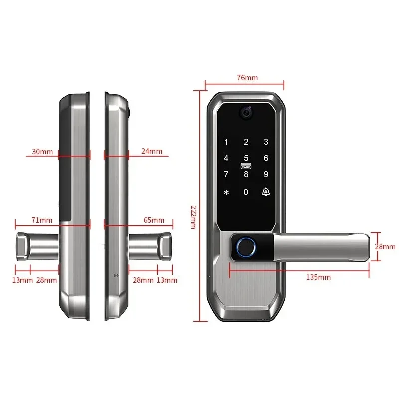 Tuya WiFiスマートドアロック、覗き穴カメラ付き、シン - Smart Door Lock Wifi のレビューと価格