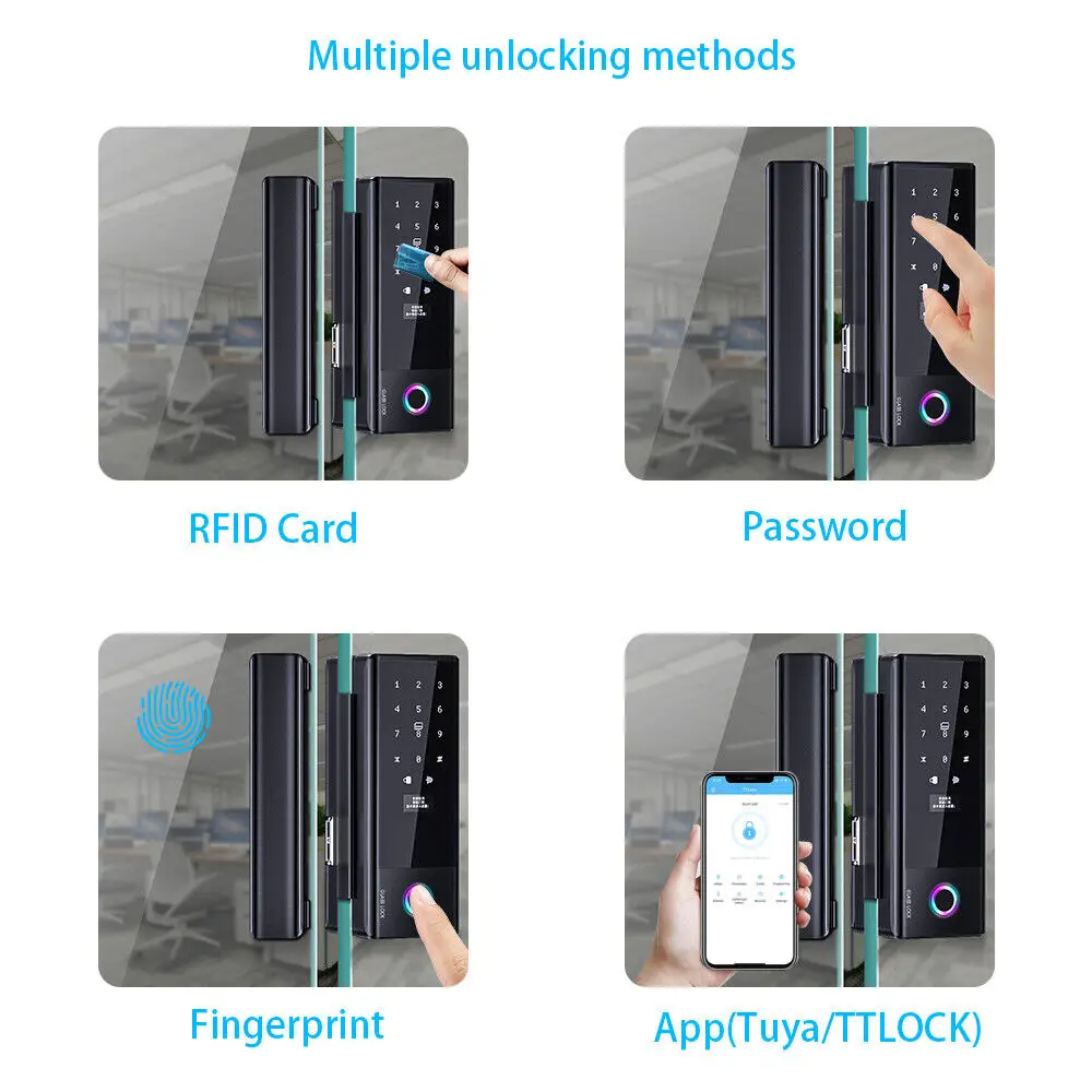 Ttlock Ble ガラスドアロック スマートガラスデッド - Smart Door Lock Wifi のレビューと価格