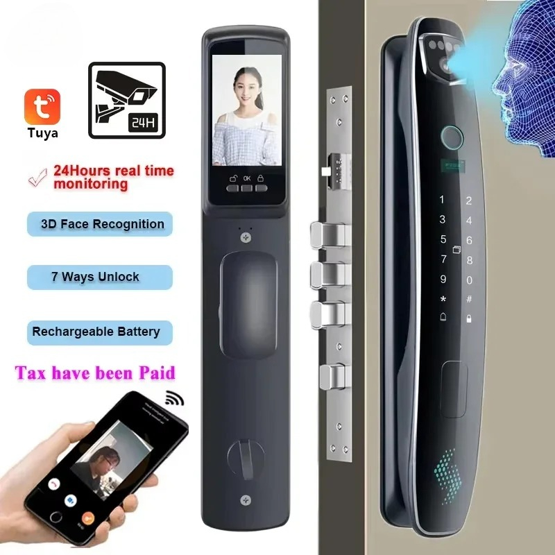 3D顔認証スマートパスワードドアロック、ビデオインターホン機 - Smart Door Lock Wifi のレビューと価格