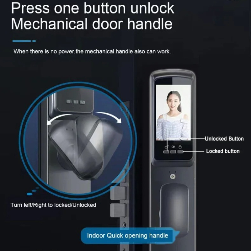 3D顔認証スマートパスワードドアロック、ビデオインターホン機 - Smart Door Lock Wifi のレビューと価格