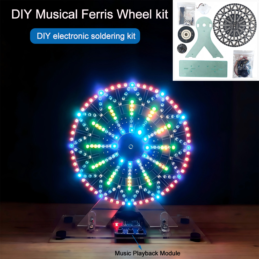 DIY電子キット LEDライト付きミュージカル観覧車 DIY - Electronics Project Kit のレビューと価格