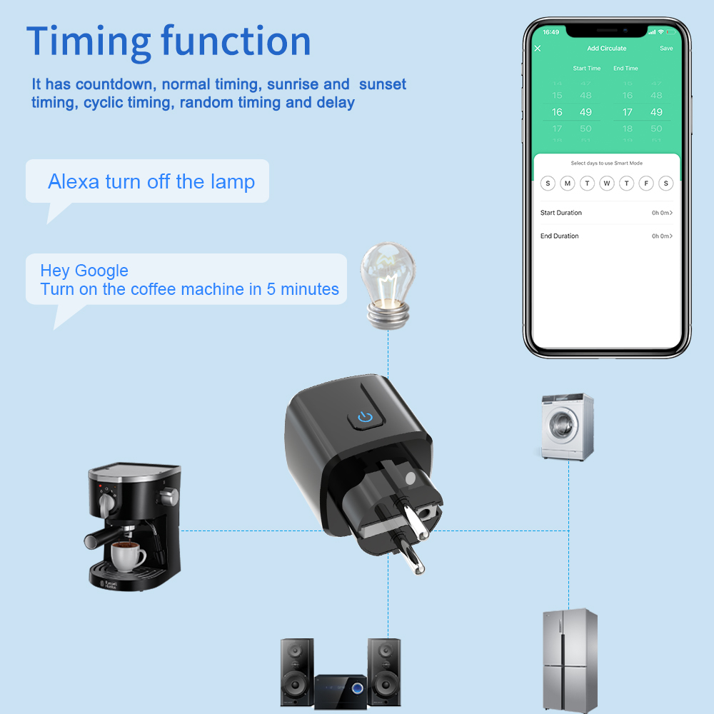Tuya スマートソケット WiFi リモートコントロール  - Wifi Smart Plug のレビューと価格