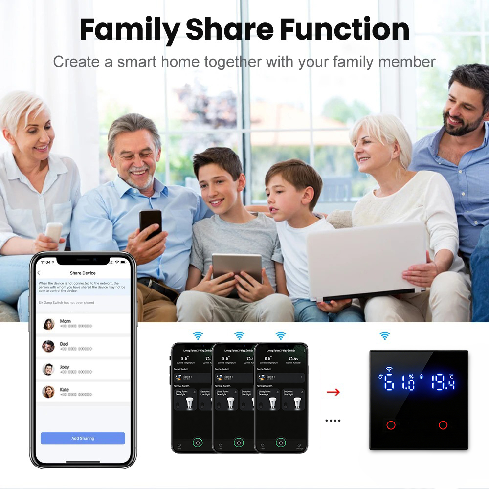 RKHK 1/2/3/4 ギャング WiFi スマート EU - Smart Light Switch Wifi のレビューと価格