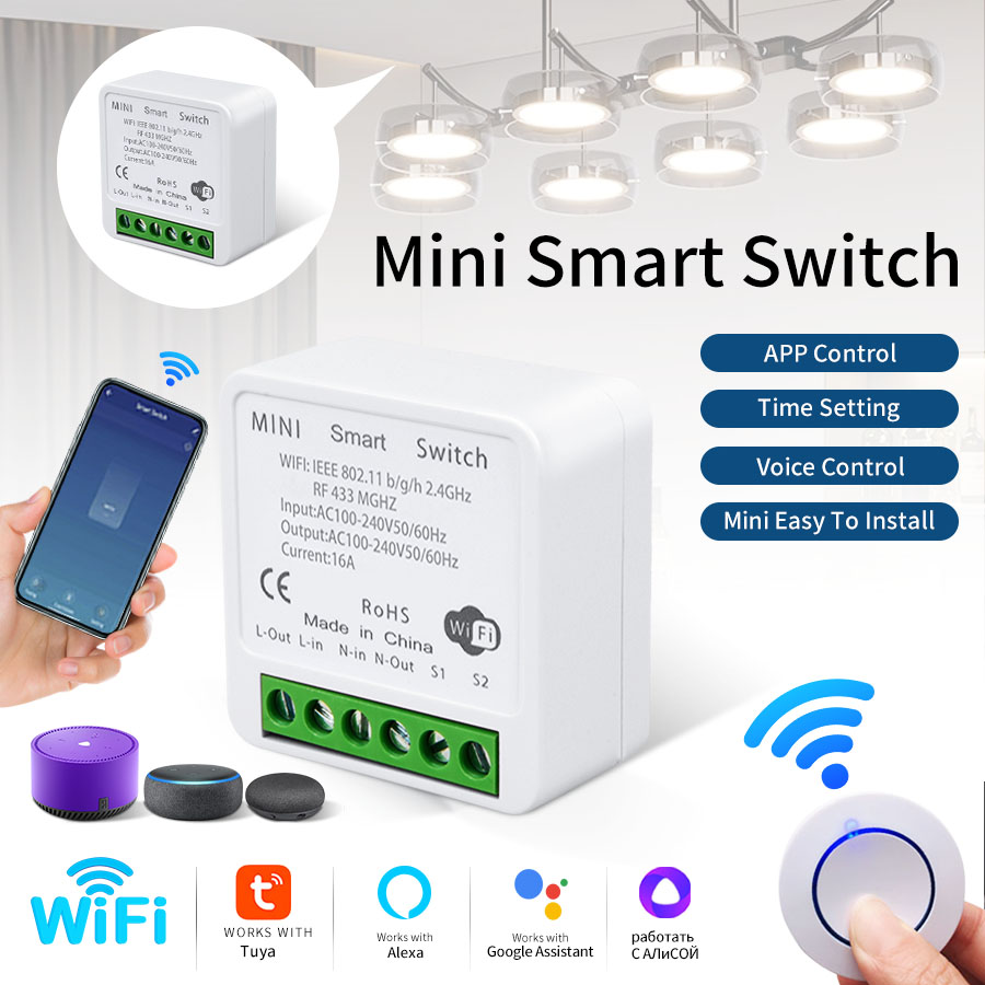 RF433Mhz 16A/20A Tuya WiFi スマー - Smart Light Switch Wifi のレビューと価格